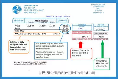 Water & Sewer Bill Example